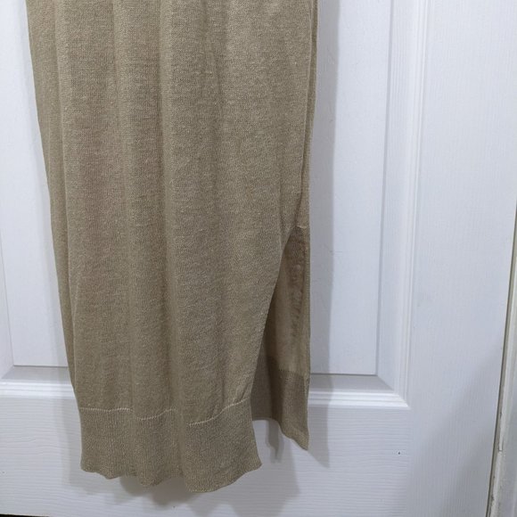 Brochu Walker RARE Layered Linen Tan Sleeveless Sweater Maxi Dress - size S - Picture 4 of 15